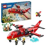 LEGO City Löschflugzeug, Feuerwehr-Set mit Flugzeug-Spielzeug für Kinder, Bauset mit 3 Feuerwehrmann-Figuren und Brandkulisse, tolle Geschenk-Idee für Jungen und Mädchen ab 6 Jahren 60413