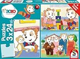 Schmidt Spiele 56414 Bobo Siebenschläfer, Freunde und Familie, 3x24 Teile Kinderpuzzle