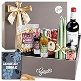 Gepp's Feinkost Candle Light Dinner Box I Romantisches Dinner zu Zweit mit spanischem Rotwein, Pasta in Herzform, Trüffel-Pesto und mehr I Gourmet Geschenkset für genussvolle Momente