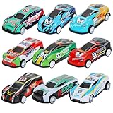 Cadimus Zurückziehen Spielzeugautos，9pcs Mini Auto Set Rennauto,Metall Aufziehauto ab 1 2 3 4 Jahre,Mini Pull Back Rennfahrzeuge,Rennspielzeug zum Zurückziehen für Jungen und Mädchen（zufällig）