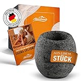 ALPENHAUCH Sauna Ei aus massivem Speckstein [5x5cm] - Hitzebeständige Sauna Aromaschale für intensiven Duft - Natürliches Saunaei für Mentholkristalle & Saunaöle - Sauna Zubehör - Saunazubehör
