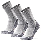 DANISH ENDURANCE Merinowolle Wander- und Trekkingsocken 3 Paare (Grau, EU 43-47)