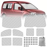 Roadtime 8Stk Thermomatte Fahrerhaus passend für Caddy Life Tramper 04-19 SWB,Interne Auto Sonnenblende Frontscheibenabdeckung,Thermo Jalousien Set Verdunkelung,Sonnenschutz Windschutzscheiben Matte