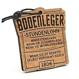 Fashionalarm Schlüsselanhänger Stundenlohn Bodenleger aus Holz mit Gravur | Lustige Geschenk Idee für Parkettleger Fliesenleger Beruf Job Arbeit