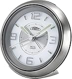 PRIM Steel Modern Alarm Clock - Wecker, Analoger Wecker aus Metall mit LED, Ohne Ticken Analoge Wecker Retro Groß Leise Wecker Analog Batteriebetrieben, Lauter Alarm, Geräuschlos Snooze Wecke