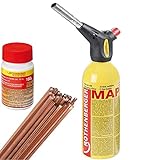 Rothenberger Set Power Mapp Gas-Löt-Gerät + Flussmittelpaste + Kupferhartlot