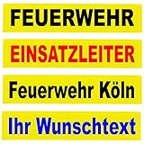 Reflexschild Rückenschild Zitronengelb leuchtgelb reflektierend mit Wunschtext individuell wie RETTUNGSDIENST FEUERWEHR NOTARZT in 15x5cm, 13x2,5cm, 30x5cm 38x8cm, 40x8cm, 42x8cm, 38x16cm (38x8cm)