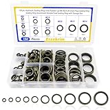 Erzekrim Hydraulik Dichtringe mit Gummilippe M6-M24 Ölablassschraube Dichtring Dichtungsringe Sortiment Bonded Seal Dichtring mit Aufbewahrungsbox für Zentral-Hydraulik, Servolenkung (150, M6-24)