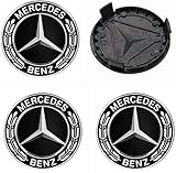 4 Stück Generic 75mm Ersatzteil Nabendeckel Radnabenkappen Felgendeckel für Mercedes Benz Felgenkappen Nabenkappen Wheel Caps Radnabenabdeckung