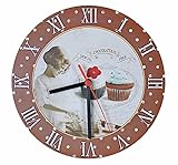 Nostalgie Wanduhr im französischen Landhausstil Bunt Vintage Cupcakes 26 cm Durchmesser LDA015 Palazzo Exklusiv