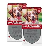 ADVANTIX Sparset: Elanco Spot on für Hunde 10 kg - 25 kg, Schutz vor Zecken & Flöhen, wehrt Mücken & Stechfliegen vor dem Stich ab – Schutz für Urlaub & Alltag, Wirkung bis zu 4 Wochen, 2x4 Pipetten