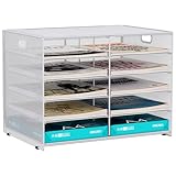 EasyPAG 10 Fächer A4 Metall Büro Schreibtisch Organizer Dokumentenhalter Aktenablage Zeitschriftenhalter Briefablage Papier Magazin Organisator,Weiß