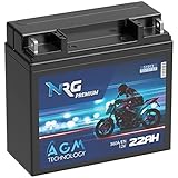 NRG Premium 51913 AGM Motorradbatterie 22Ah 12V 360A/EN Batterie 519013017 ABS G19 auslaufsicher wartungsfrei ersetzt 19Ah 20Ah 21Ah