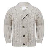 inhzoy Kleinkinder Baby Mädchen Jungen Strickte Jacke Pullover Weihnachten Umlegekragen Strickjacke Langram Cardigan Sweatshirt Gr.80-128 Khaki 62-68/3-6 Monate