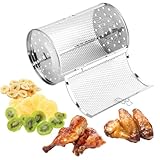 Turm-Luftfritteusenkorb – Edelstahl-Turm-Rotisserie-Korb, Luftfritteusen-Ofen-Zubehör, 360 Grad drehbarer Grillbräter für Luftfritteusen-Ofen (Roll-Grillkorb), 18 x 12 cm