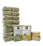 Hayrabbit Naturstroh & Bergwiesenheu - 3kg Stroh und 9kg Heu in 1kg Beuteln verpackt, allergikerfreundlich, Beste Qualität
