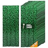 Warmfay® Profilblech Trapezblech 24er Set, 115x45 cm (12,42 m²) Dachplatten Wellblechplatten mit 400 Schraube, Grasmuster Verzinkt Metall Dachblech für Carport, Dach, Garag, Gerätehaus