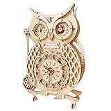 Eule Uhr Modellbausatz Erwachsene 3D Holzpuzzle Holzbausatz Basteln Erwachsene Mechanische für Erwachsene Kinder über 14 Jahre Holzbauset Retro Dekoration Geschenke 3D Puzzle Holz Modellbau Pendeluhr