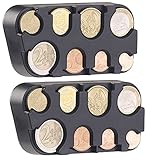 infactory Münzbox: 2er-Set Euro-Münzsammler mit Schnell-Fixierung (Münzbox für Kleingeld, Euro, Münzgeld Aufbewahrung)