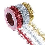 Lametta Girlande Weihnachten, Lametta Girlande Weihnachtsbaum, Weihnachtsdeko LamettaGirlande, Glänzendes Dünnes LamettaWeihnachtsbaumband für Weihnachten(3 Farben)