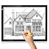 A4 LED leuchttisch Licht Pad, Ultradünne Dimmbare Leuchtplatte Copy Board Lichtkasten Leuchtkasten mit USB Kable, für Designen Kopieren Diamond Painting Zeichnen Skizzieren Animation