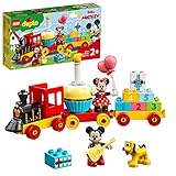 LEGO 10941 DUPLO Disney Mickys und Minnies Geburtstagszug, Spielzeugzug mit Kuchen und Ballons, Geschenk für Kleinkinder ab 2 Jahren, Mädchen und Jungen
