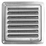 Edelstahl Lüftungsgitter - 100 x 100 mm - Abluftgitter - Schlitz-Gitter - Lamellengitter
