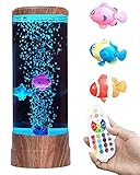 ONXE Lavalampe,Fisch aus Fantasy Stimmungslicht mit Fernbedienung,17 Farbe Quallen Lampe LED Aquarium Lava Nachtlicht für Zuhause schlafzimmer Büro Dekoration Geschenke für Kinder Erwachsene