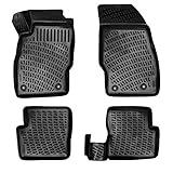 Rizline Passgenau 3D Fussmatten Auto Kompatibel mit Opel Corsa D-E 2006 - 2019 Auto Zubehör 1. Und 2. Reihe Gummimatten Autos TPE Allwetter Geruchlos rutschfest Vorne und Hinten Schwarz