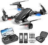 Maetot Faltbare Drohne Mit 1080P HD Kamera FPV Quadcopter RC für Kinder Erwachsene Anfänger,Geschenke Jungenspielzeug, 360°-Rotation, Schwerkraftregelung,Drehzahlverstellung mit drei Gängen