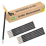 Nico Feuerwerk® 10 Stück Wachsfackeln, Brenndauer 60 Min. I hochwertige Fackeln aus Wachs mit Handschutz für Erwachsene & Kinder I Garten-Fackel für Outdoor Party, Event, Nacht-Wanderung