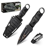 univinlions Messer Outdoor Klein Zweier-Pack Survival Messer Full Tang Jagdmesser Feststehende Klinge aus Edelstahl Bushcraft Messer mit Kydex Scheide Geschenk für Männer