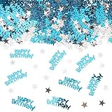 GoldRock 500 stück happy birthday konfetti blau tischdeko geburtstag glitzer luftschlangen geburtstagsdeko geburtstag deko glitzer geburtstagsdeko