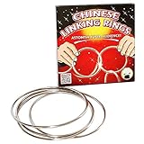 Chinese Linking Rings - Das Wunder der verketteten Ringe | Zaubertricks mit deutschsprachiger Anleitung | Set aus 4 Ringen zum Zaubern - 13,5cm Durchmesser | Ringverkettung Zaubertrick Zauber-Artikel