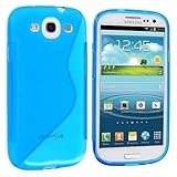 itronik® Designer Schutzhülle für Samsung Galaxy S3 S 3 III i9300 Silikon TPU Hülle Etui Tasche Case Hard Cover S S-Line Blau Blue