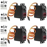 4 Stück Servo Digital Metal: 13 kg 180° Digital Micro Servo, Micro Digital Servo Motor mit Metall Getriebe für RC Flugzeug Hubschrauber, Roboter Arm,RC Auto Boot, RC Drohnen, Roboterarm