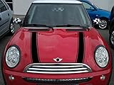 Streifen Stripes Aufkleber Motorhaube für R50 R52 MINI COOPER (Schwarz, Design 2)