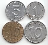 Coins of Germany DDR Münzset sehr schön 1-50 Pfennig 1948-1950