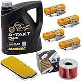Wartungspaket Öl 4L + Luftfilter + Ölfilter + Zündkerzen für Kawasaki ZZR 1100 C ZZR1100 C ZXT10C Baujahr 1990-1992