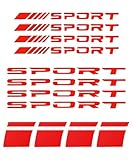 Flaconi 12PCS Auto Aufkleber, Reifen Aufkleber, Felgen Streifen, Felgenaufkleber Motorrad, Rot, Vinyl, Modern, Automobil