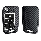 kwmobile Autoschlüssel Hülle kompatibel mit VW Golf 7 MK7 3-Tasten Autoschlüssel - Hardcover Schutzhülle Schlüsselhülle Cover in Schwarz