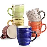 Kombiservice Steingut, vancasso ALBERO 6-teilig Kaffeeservice, Vintage Tassenset im Shabby Chic Design, Becher Set für 6 Personen