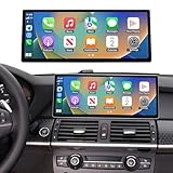 Ninetom 12,3 Zoll Touchscreen-Autoradio für BMW X5/X6 E70 E71 2011–2013 mit CIC-System, unterstützt Apple Carplay/Android Auto/Mirrorlink/GPS-Navigation, Upgrade des Auto-Stereo-Displays