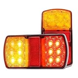 OTOTEC 2 Stück Auto Van Anhänger LKW Rücklicht Bremslicht Kontrollleuchte 12 LED ABS