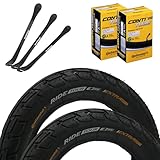 2X Continental 12 Zoll Fahrradreifen Set 62-203 (12 1/2 x 2 1/4) mit AV-Schlauch & abgewinkeltem Ventil + 3 MSZweirad Reifenheber – extra pannensicher