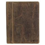 Greenburry Vintage A5 Reißverschluss Leder Schreibmappe Konferenzmappe Aktenmappe Dokumenten Collegemappe Mappe BV-GB-5M-25