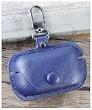 GIOPUEY Hülle Kompatibel mit Technics EAH-AZ100, PU Leder Schutzhülle mit Schlüsselbundhaken Case Cover für Jungen Mädchen Männer Frauen - Blue