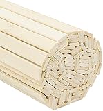 Belle Vous Bambus Holzstäbe Extra Lang zum Basteln aus Naturholz (100 Stk) - 40cm Stabile Holzstäbchen Holzdübel Rechteckige Bastelstäbchen aus Holz Bambusstäbe Bambusstangen zum Basteln