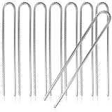 com-four® 8X XL Bodenanker aus massivem Stahl, U-Form 40 cm, Ø 1 cm – verzinkte Erdanker für Zelt, Pavillon, Hüpfburg, Trampolin, auch als Bewehrungsstab für den Boden, stabil & rostfrei