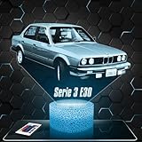 Lampephoto.fr Nachttischlampe - Touch-Nachtlicht Auto Serie 3 E30 3D-LED-Lampe Illusion, Geschenkidee Weihnachten Geburtstag Junge und Mädchen Nachttischlampe Kinder- oder Erwachsenenzimmer TOP